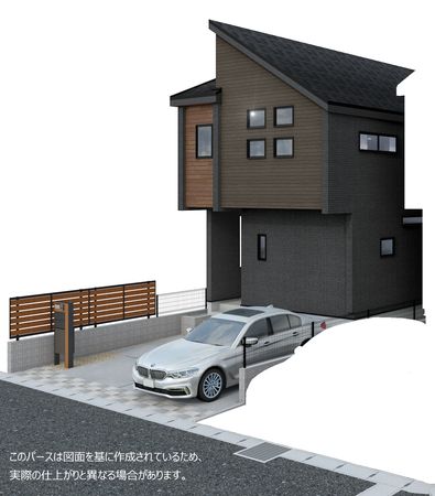 磯辺3丁目新築戸建 2号棟 外観パース図 磯辺3丁目新築戸建 2号棟 外観パース図