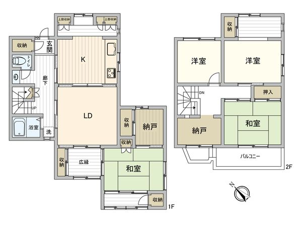 磯辺1丁目テラスハウス 間取図(平面図) 磯辺1丁目テラスハウス 間取図(平面図)