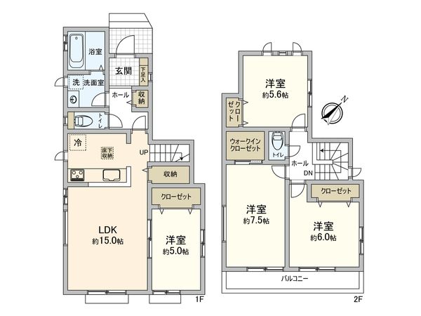 磯辺1丁目新築戸建 A号棟 間取図(平面図) 磯辺1丁目新築戸建 A号棟 間取図(平面図)