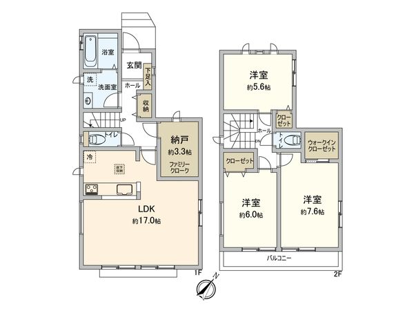 磯辺1丁目新築戸建 B号棟 間取図(平面図)