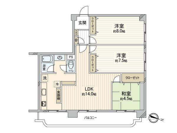 検見川ハウス 間取図(平面図)