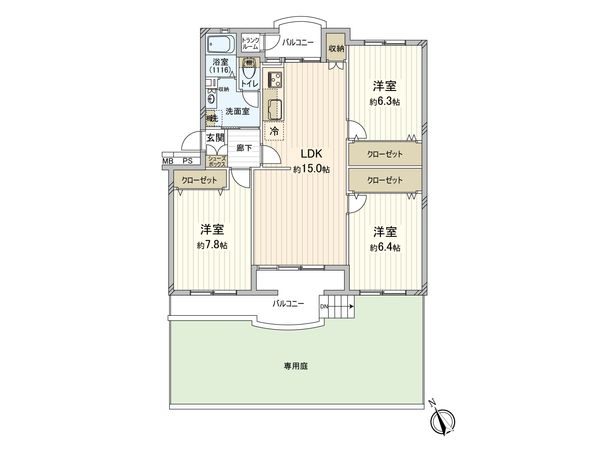 サンコーポ検見川 間取図(平面図) 間取図(平面図)
