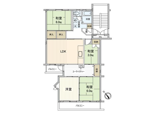 高洲二丁目住宅 間取図(平面図)