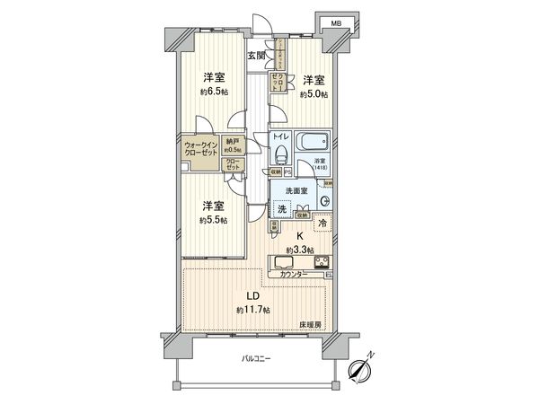 クレヴィア検見川浜 間取図(平面図) クレヴィア検見川浜 間取図(平面図)