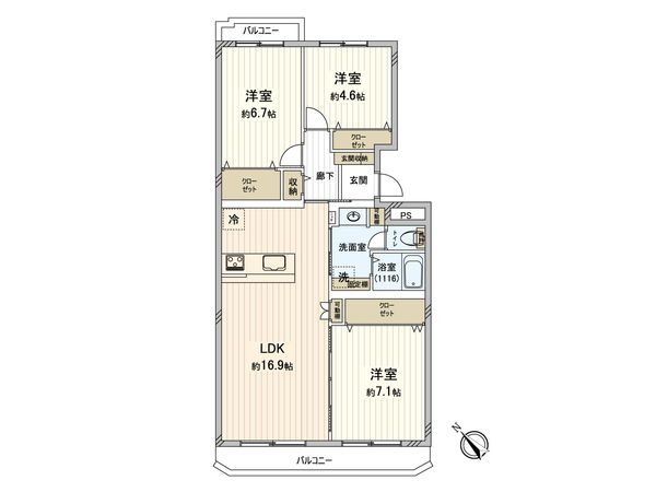海浜コートビレジ 間取図(平面図)