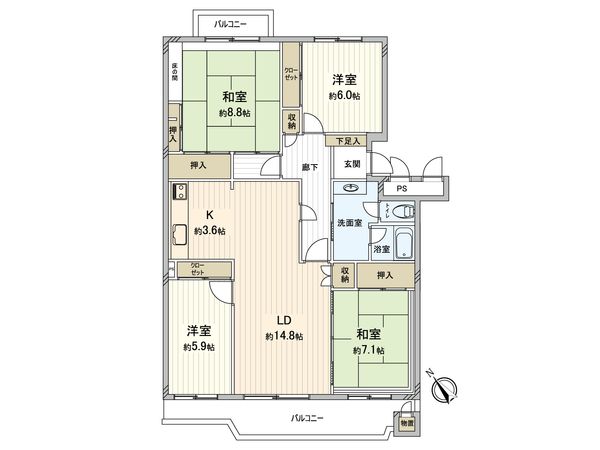 海浜コートビレジ 間取図(平面図) 間取図(平面図)