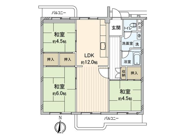 稲毛高浜北住宅 間取図(平面図) 稲毛高浜北住宅 間取図(平面図)