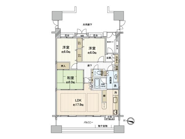 ペイサージュ稲毛海岸壱番館 間取図(平面図) ペイサージュ稲毛海岸壱番館 間取図(平面図)