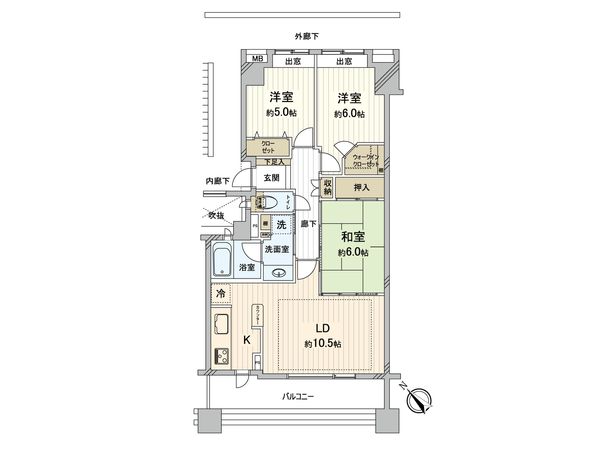 オーベル稲毛海岸 間取図(平面図) オーベル稲毛海岸 間取図(平面図)