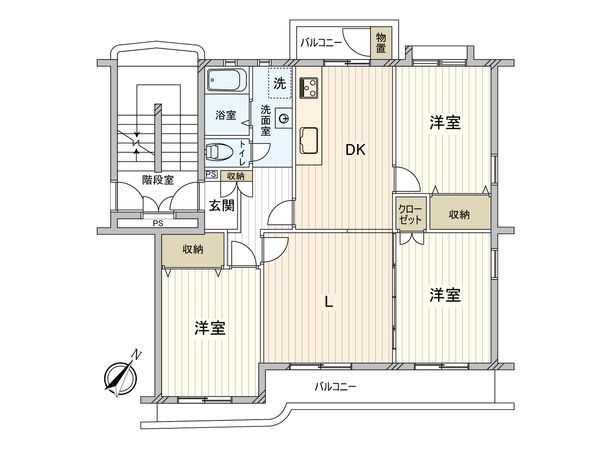 磯辺西住宅 1号棟 間取図(平面図) 磯辺西住宅 1号棟 間取図(平面図)