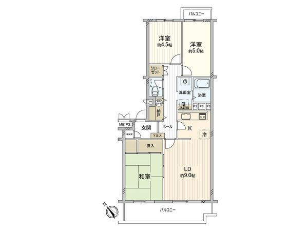 住友第二検見川ハウス 2号棟 間取図(平面図) 住友第二検見川ハウス 2号棟 間取図(平面図)