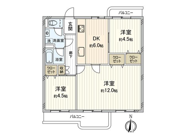 稲毛高浜北住宅 間取図(平面図)