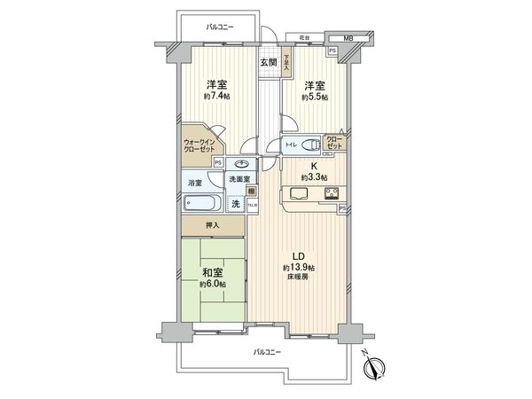 エクレール検見川浜 間取図(平面図) 間取図(平面図)