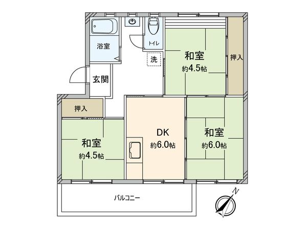 稲毛海岸三丁目団地 間取図(平面図) 稲毛海岸三丁目団地 間取図(平面図)