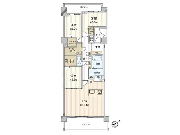 ライオンズガーデン稲毛海岸 間取図(平面図) 間取図(平面図)
