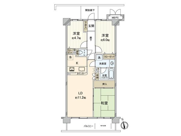 グリーンビレッジ浜野駅前 間取図(平面図)