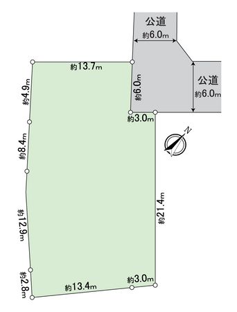 船橋市新高根3丁目 土地(古家有) 区画図 船橋市新高根3丁目 土地(古家有) 区画図