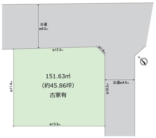 船橋市坪井東1丁目 土地(古家有) 区画図 船橋市坪井東1丁目 土地(古家有) 区画図