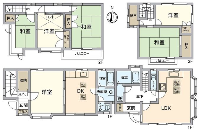 船橋市二和東6丁目 戸建 間取図(平面図) 船橋市二和東6丁目 戸建 間取図(平面図)
