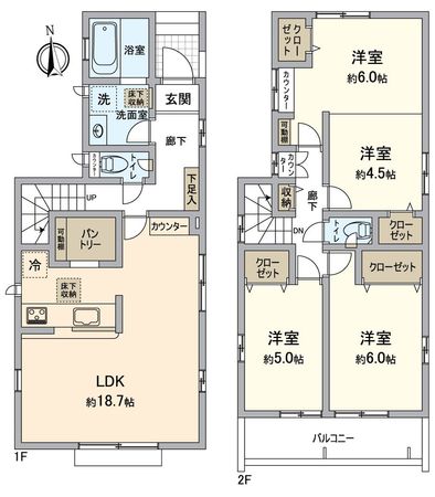 船橋市習志野1丁目 新築戸建 間取図(平面図)