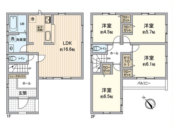 船橋市飯山満町3丁目 新築戸建 間取図(平面図) 間取図(平面図)