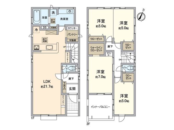 船橋市習志野台4丁目2期 新築戸建 2号棟 間取図(平面図)
