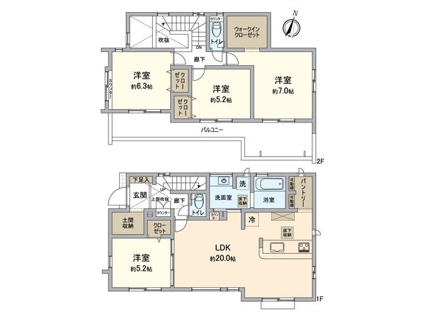 船橋市松が丘3丁目 新築戸建 間取図(平面図)