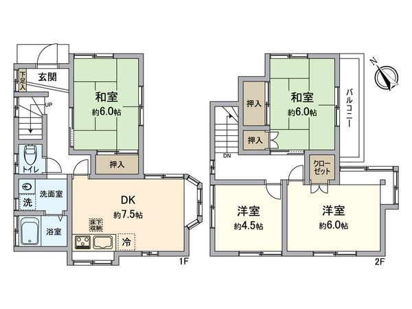 船橋市三咲2丁目 戸建 間取図(平面図) 間取図(平面図)