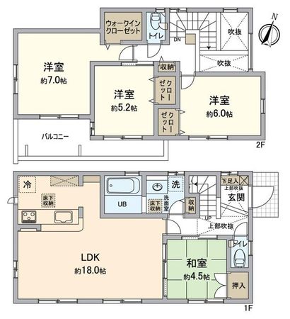 船橋市芝山5丁目 戸建 間取図(平面図) 船橋市芝山5丁目 戸建 間取図(平面図)
