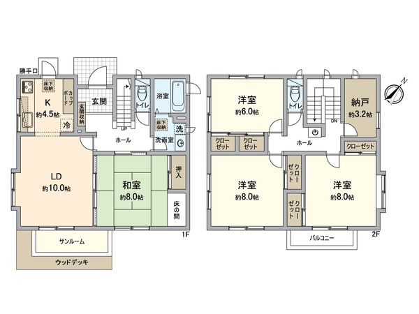 船橋市松が丘4丁目 戸建 間取図(平面図) 船橋市松が丘4丁目 戸建 間取図(平面図)