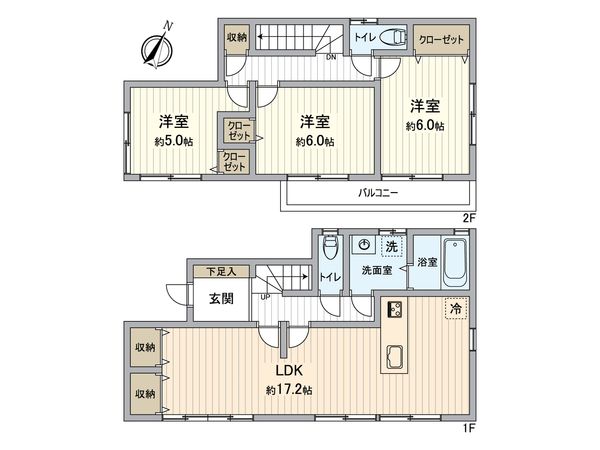 船橋市二和西1丁目 戸建 間取図(平面図) 船橋市二和西1丁目 戸建 間取図(平面図)