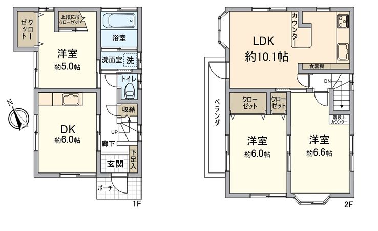 船橋市新高根2丁目 戸建 間取図(平面図) 船橋市新高根2丁目 戸建 間取図(平面図)