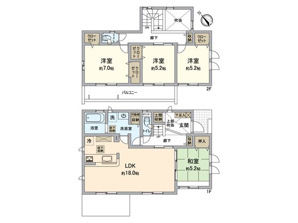 船橋市高根台3丁目 新築戸建 間取図(平面図) 船橋市高根台3丁目 新築戸建 間取図(平面図)