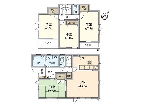 船橋市南三咲4丁目 戸建 間取図(平面図) 船橋市南三咲4丁目 戸建 間取図(平面図)