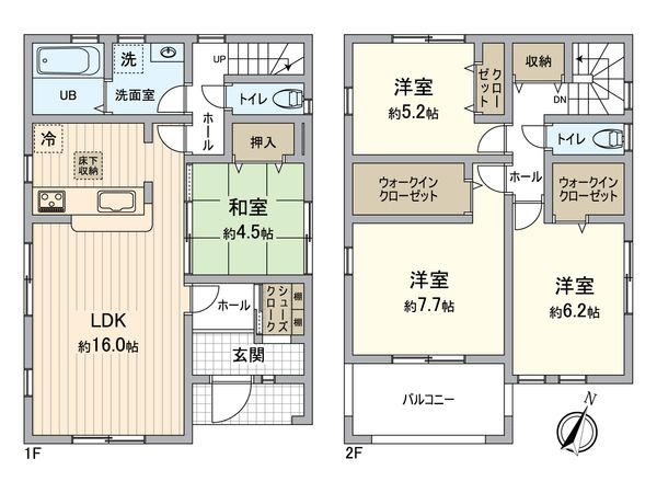 船橋市習志野台5丁目 新築戸建 1号棟 間取図(平面図) 船橋市習志野台5丁目 新築戸建 1号棟 間取図(平面図)