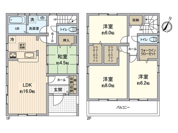 船橋市習志野台5丁目 新築戸建 2号棟 間取図(平面図) 船橋市習志野台5丁目 新築戸建 2号棟 間取図(平面図)