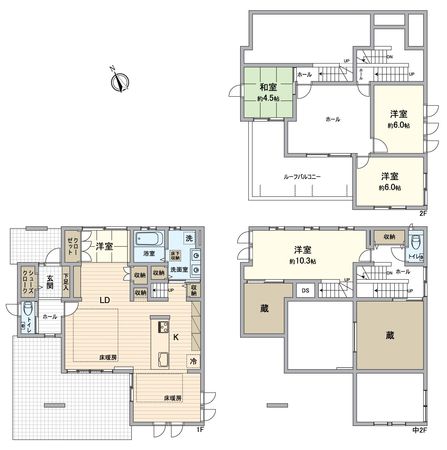八千代市緑が丘西8丁目 戸建 間取図(平面図) 間取図(平面図)