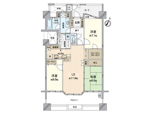 レクセルマンション習志野 間取図(平面図) レクセルマンション習志野 間取図(平面図)
