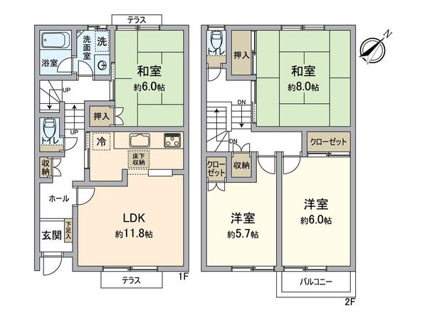 グリーンヒルズ金杉弐号棟 間取図(平面図) グリーンヒルズ金杉弐号棟 間取図(平面図)