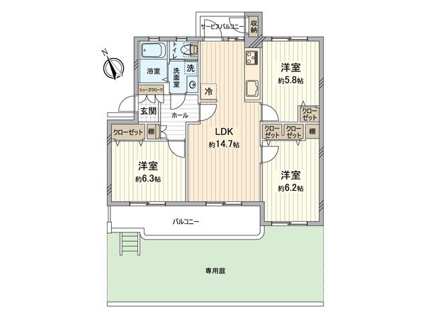 習志野台中央ハイツ 壱棟 間取図(平面図)