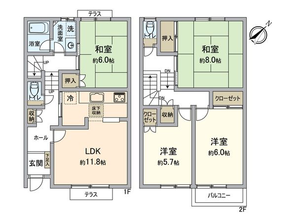 グリーンヒルズ金杉弐号棟 間取図(平面図) グリーンヒルズ金杉弐号棟 間取図(平面図)