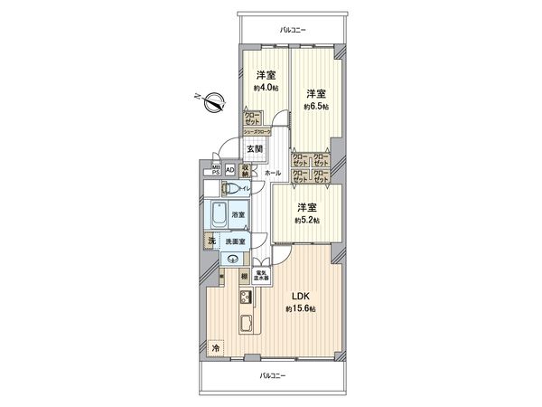 メゾンエクレーレ習志野台 A棟 間取図(平面図)