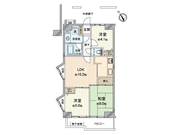 コスモ稲毛ロイヤルステージ 間取図(平面図)