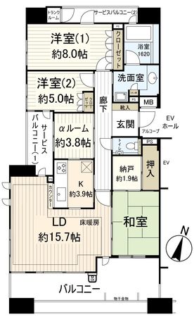 パティオス・グランエクシア1番館 間取図(平面図)