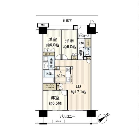 コロンブスシティ 間取図(平面図) コロンブスシティ 間取図(平面図)