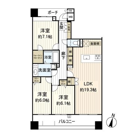 マリンフォートサンライトウイング 間取図(平面図) 間取図(平面図)