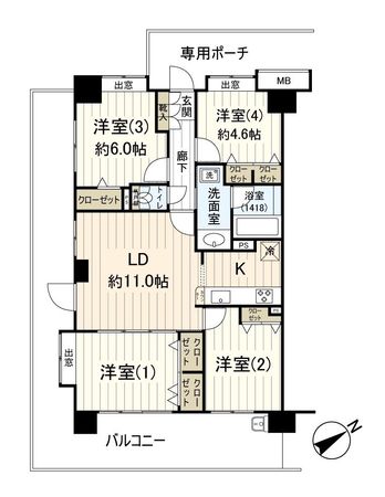 ダイアパレス幕張タイムズガーデン 間取図(平面図) 間取図(平面図)