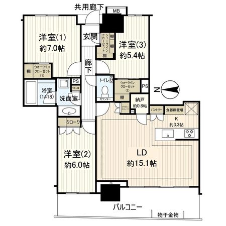 幕張ベイパーク ライズゲートタワー 間取図(平面図)