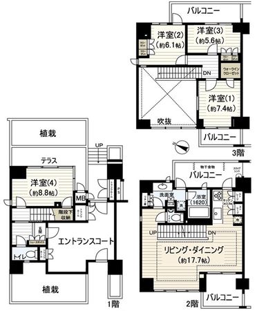 マリンフォートサンライズウィング 間取図(平面図) マリンフォートサンライズウィング 間取図(平面図)