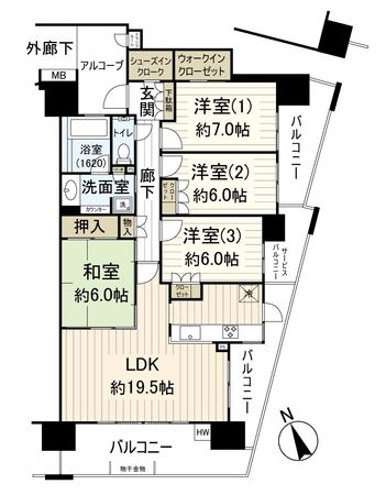 コロンブスシティ 間取図(平面図) コロンブスシティ 間取図(平面図)